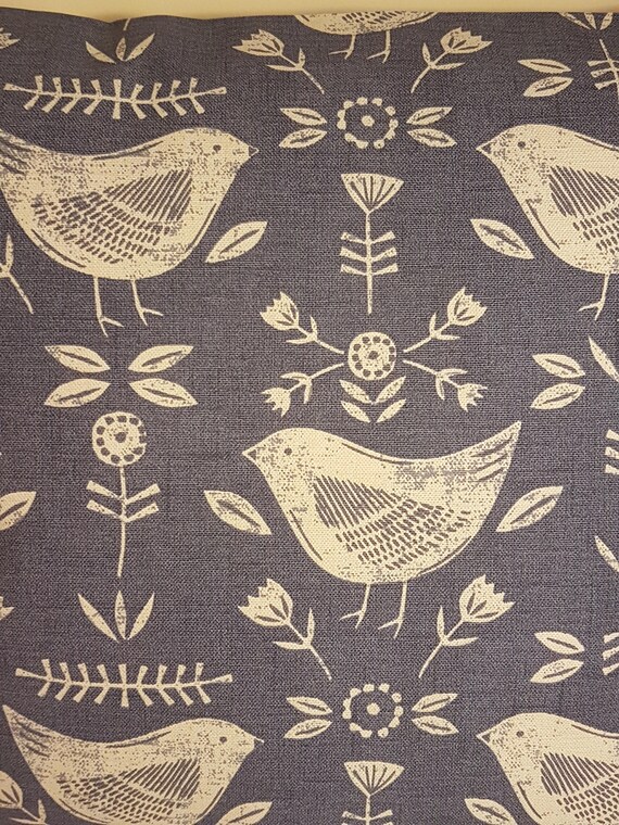 Decorativo Hecho a Mano Scandinavian Narvik aves Naranja Oche Gris Funda De Cojín