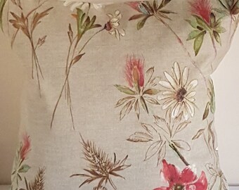 Designer Cushion Cover Handmade 16" bolster pillow Prestigious Wordsworth Flower Floral Chintz Vintage traditional retro (UK free post)
