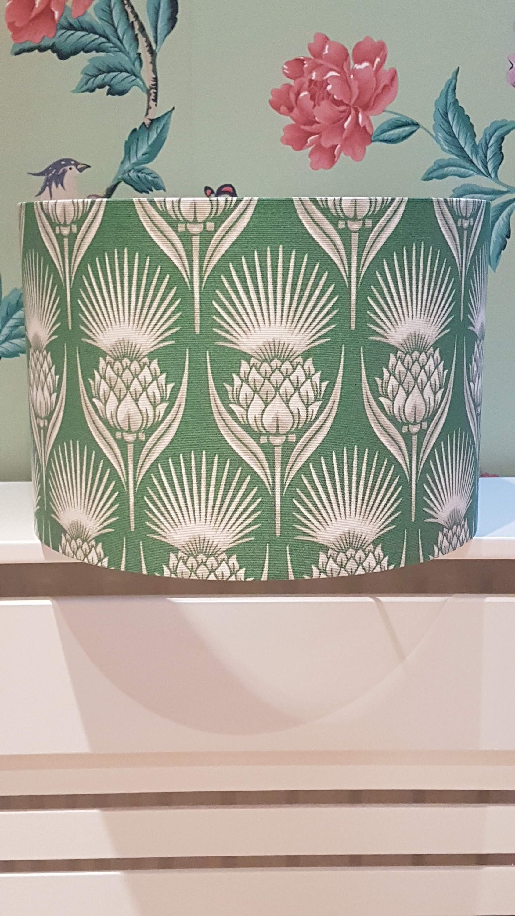 Art Deco Scottish Thistle Flower Floral Lampshade Green Etsy