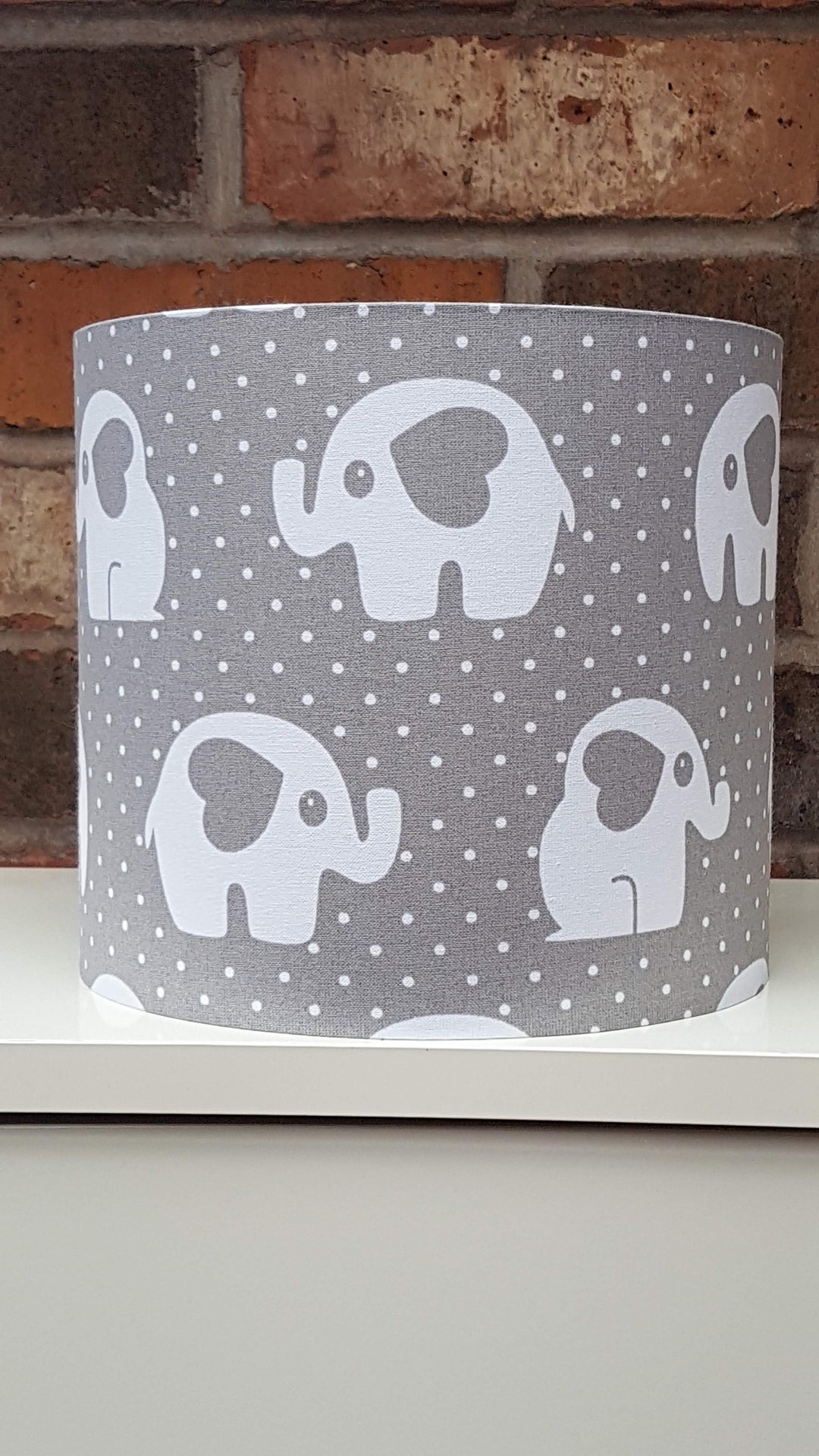 Elephant Lampshade Nursery Baby Shower Funky Elephants Hearts Etsy