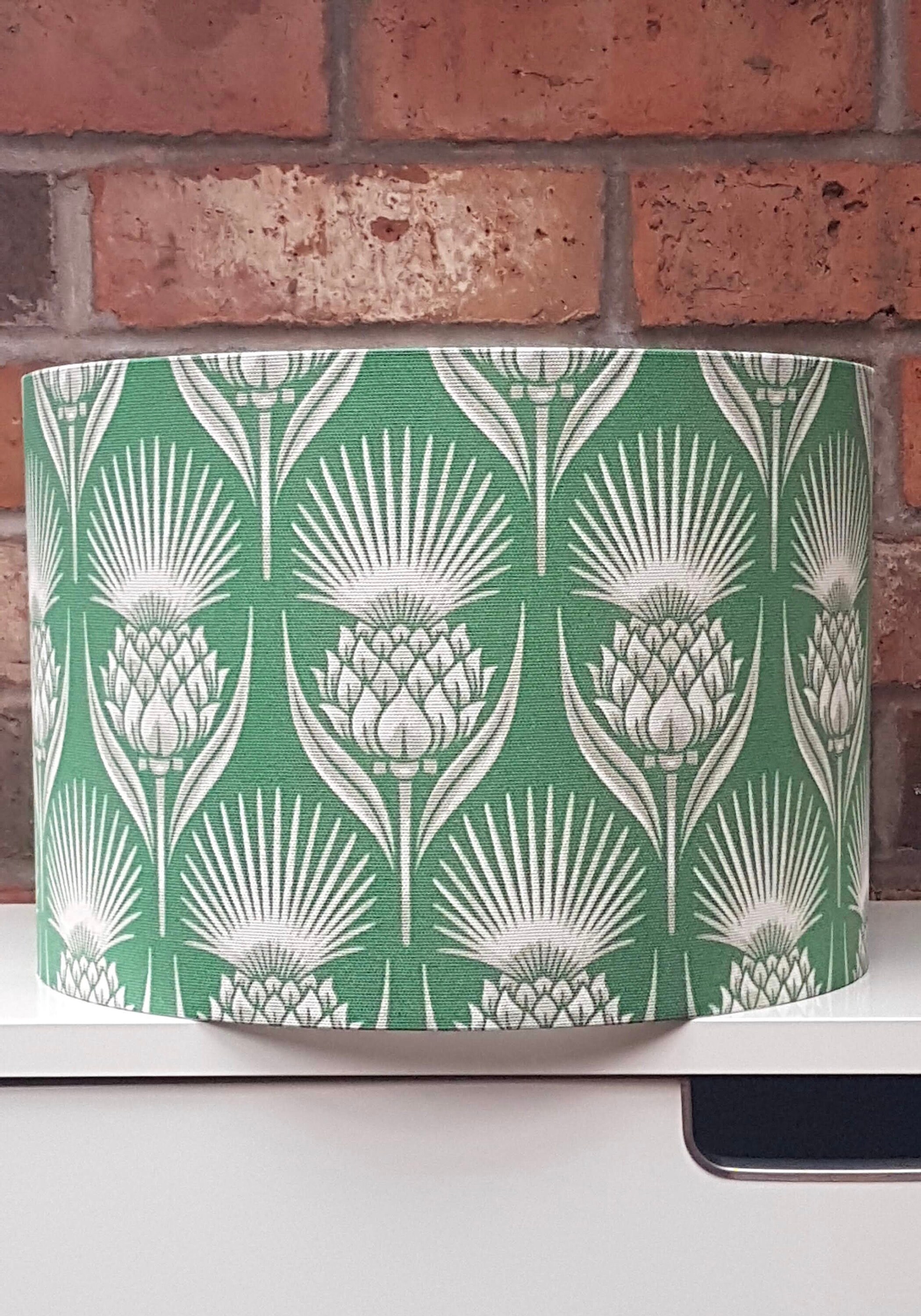 Art Deco Scottish Thistle Flower Floral Lampshade Green Etsy UK