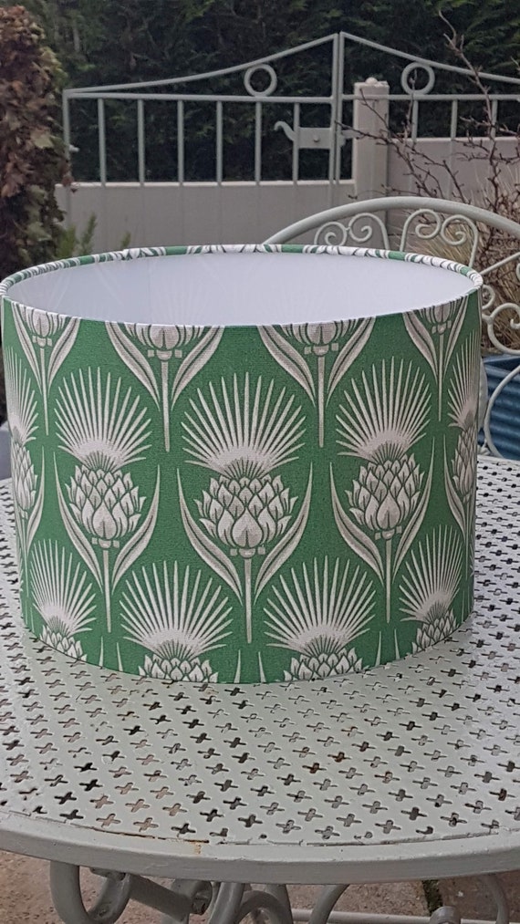 Art Deco Scottish Thistle Flower Floral Lampshade Green Etsy UK