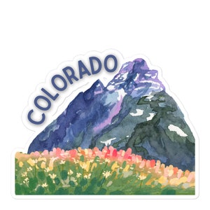 Colorado Mountains Sticker | CO | Colorado Art | Colorado Springs | State | Denver | Watercolor | Rocky Mountains | Gift | State Sticker