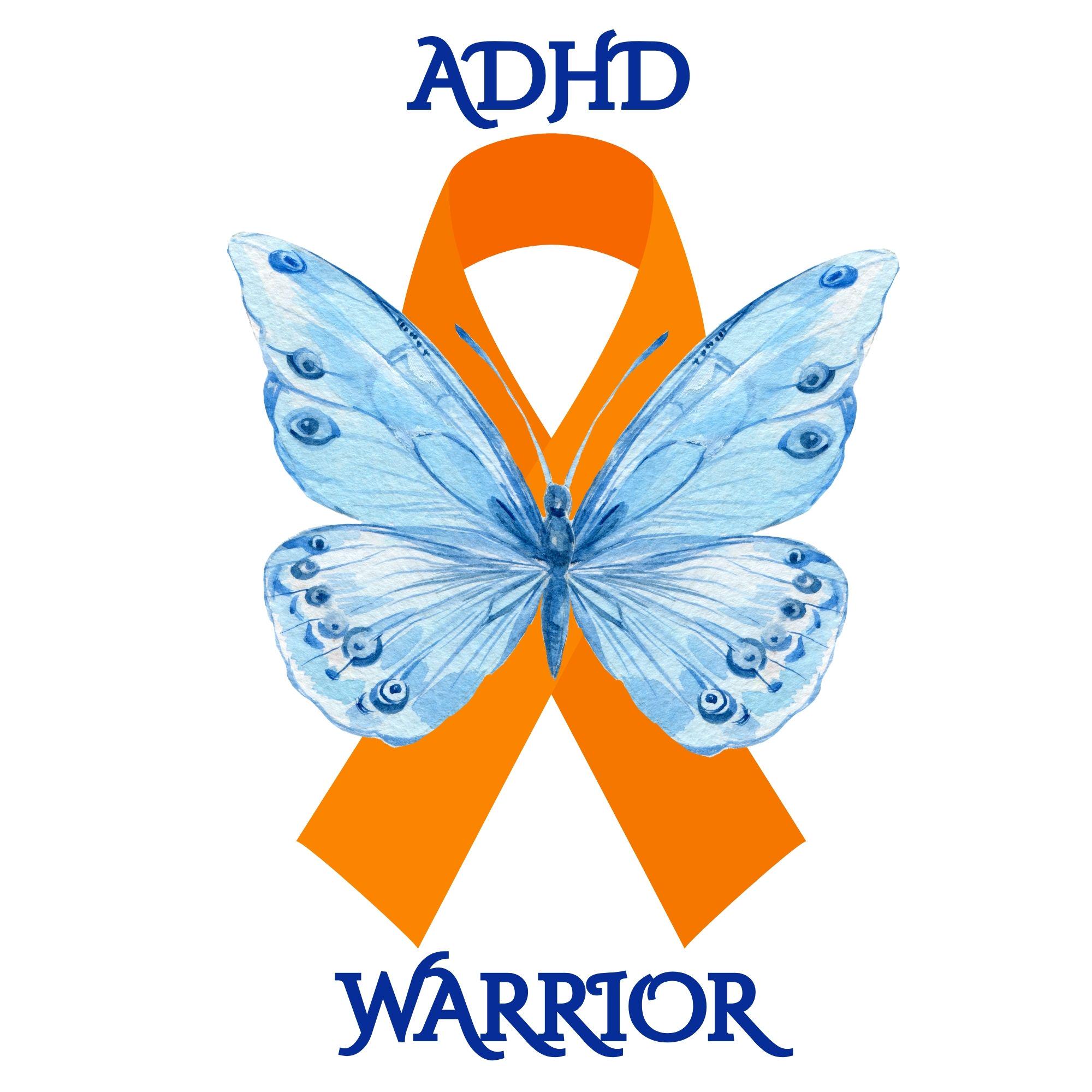 ADHD Awareness Clipart Bundle | Orange Ribbon PNG & Butterfly Graphics ...