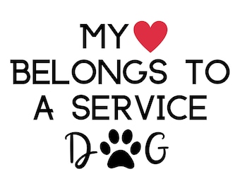 Service Dog Clipart: Heart Paw Print Design (Digital Download)
