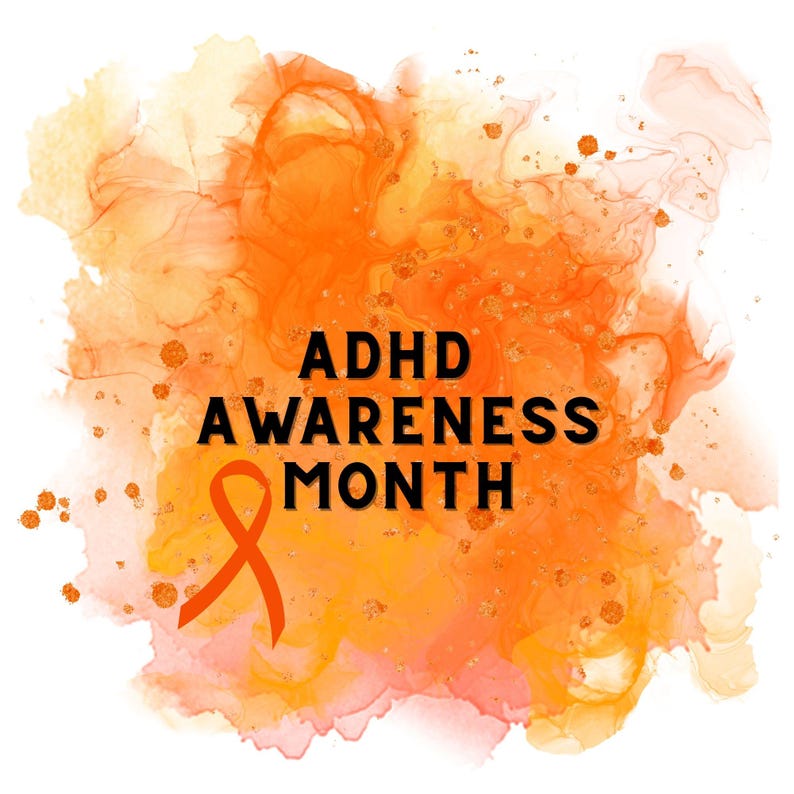 ADHD Awareness Clipart Bundle | Orange Ribbon PNG & Butterfly Graphics ...