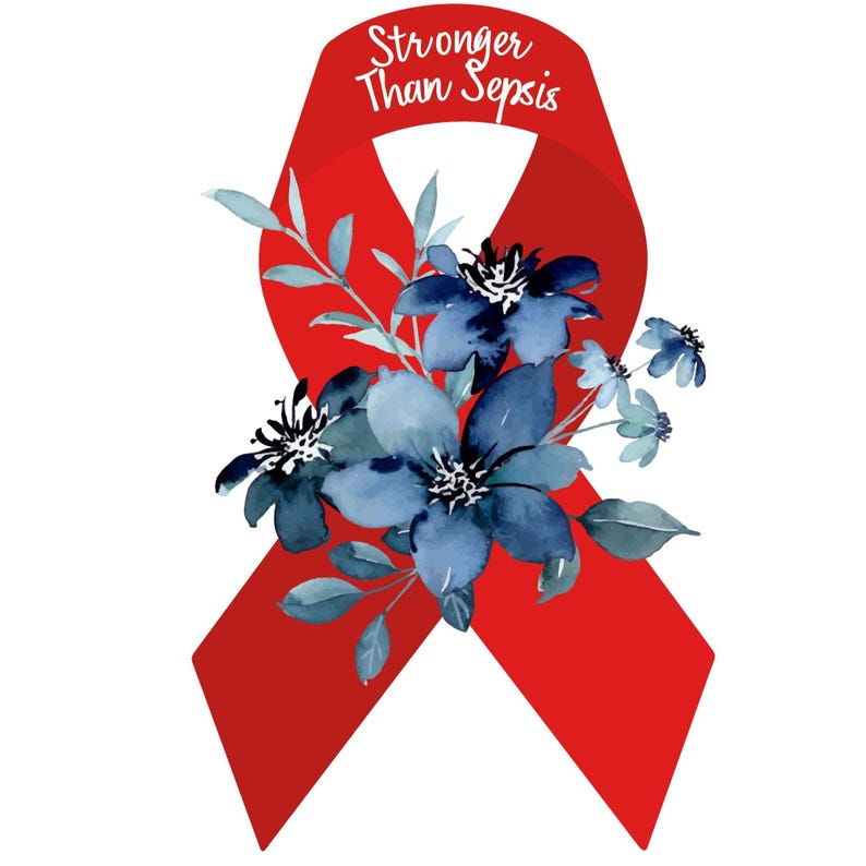 Sepsis Ribbon Color Sepsis Awareness Clipart Bundle: Red Ribbon, Butterfly Graphics (PNG ...