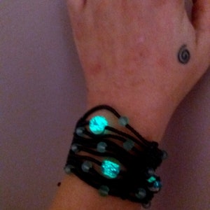 Glow in the Dark Macrame Cuff Bracelet - Etsy