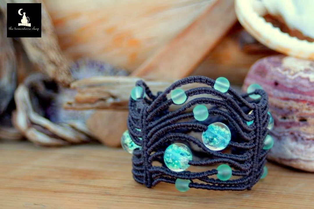 Glow in the Dark Macrame Cuff Bracelet - Etsy