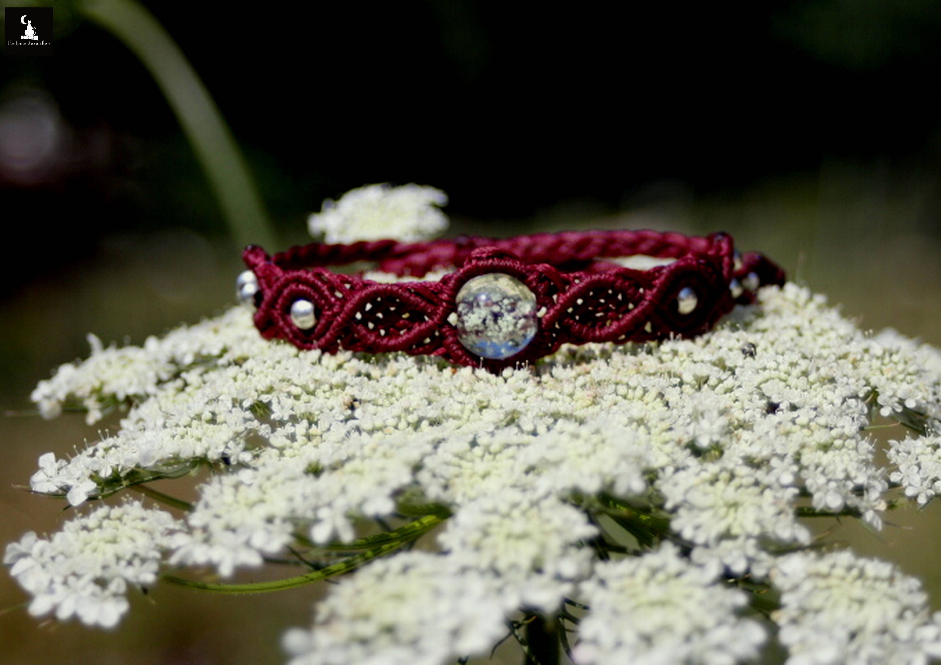 Micro-macrame Bracelet With Bead That Glow in the Dark - Etsy