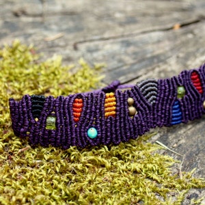 Purple Macrame Bracelet, unisex design