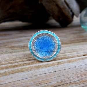 Anillo Plata Luna Azul