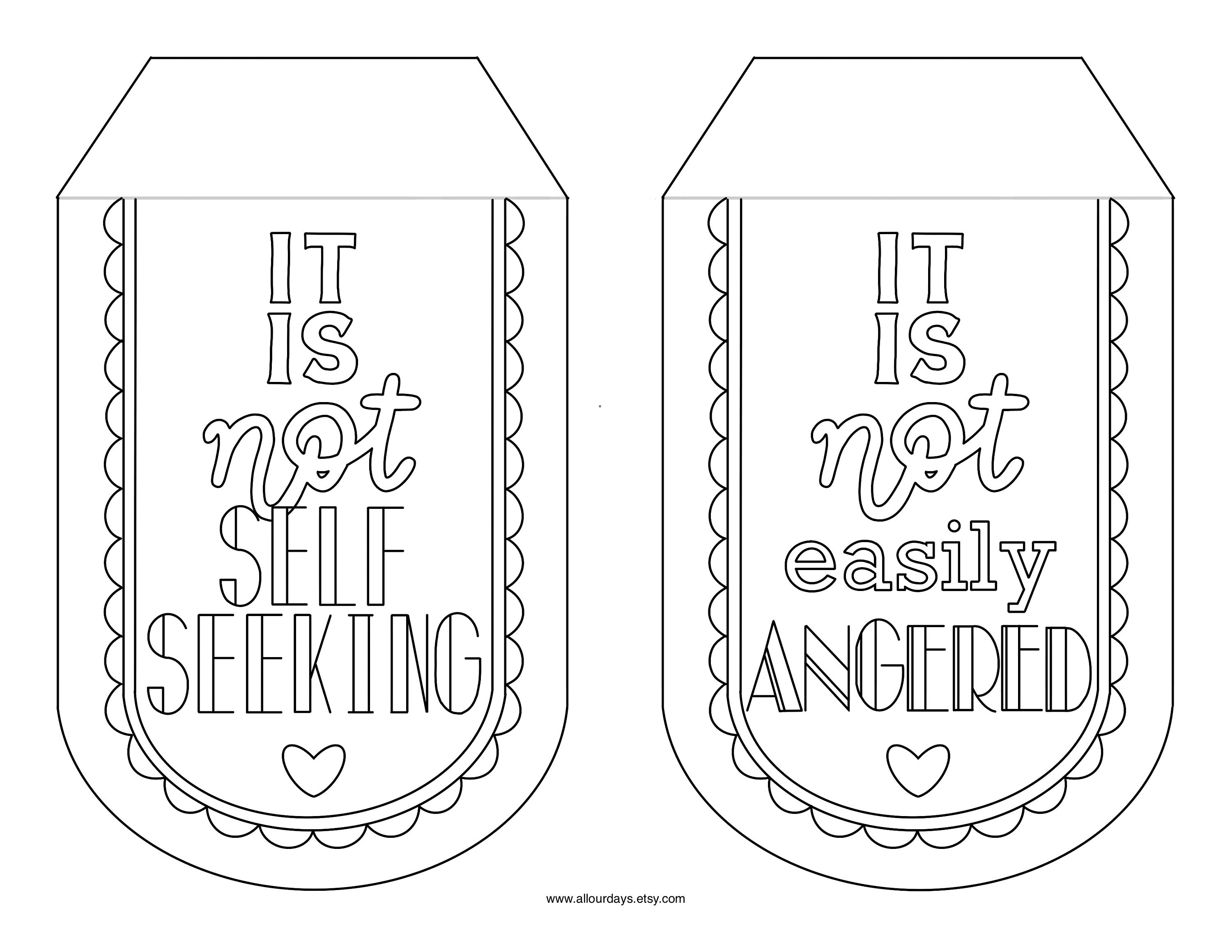 Love Is Patient Coloring Page Coloring Pages