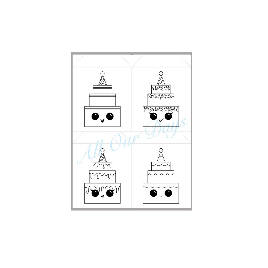 Birthday Cake Banner, Birthday Bunting, Color Your Own Banner Bunting ...