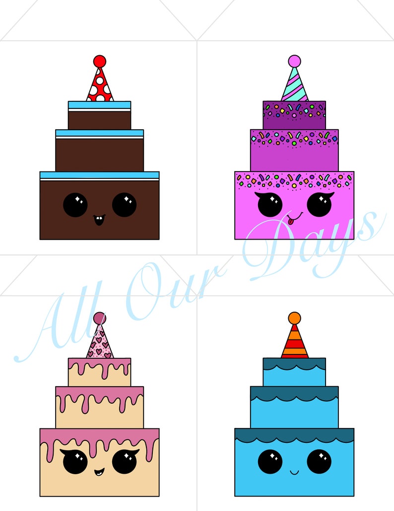 Birthday Cake Banner, Birthday Bunting, Color Your Own Banner Bunting ...