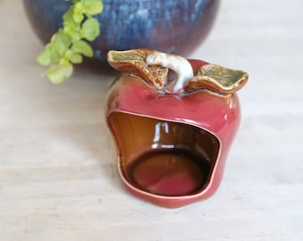 Vintage Ceramic Apple, Sponge Holder, Cute Kitchen Decor, OWL NOT INCLUDED, Would Make a Great Vintage Diorama, Red Apple
