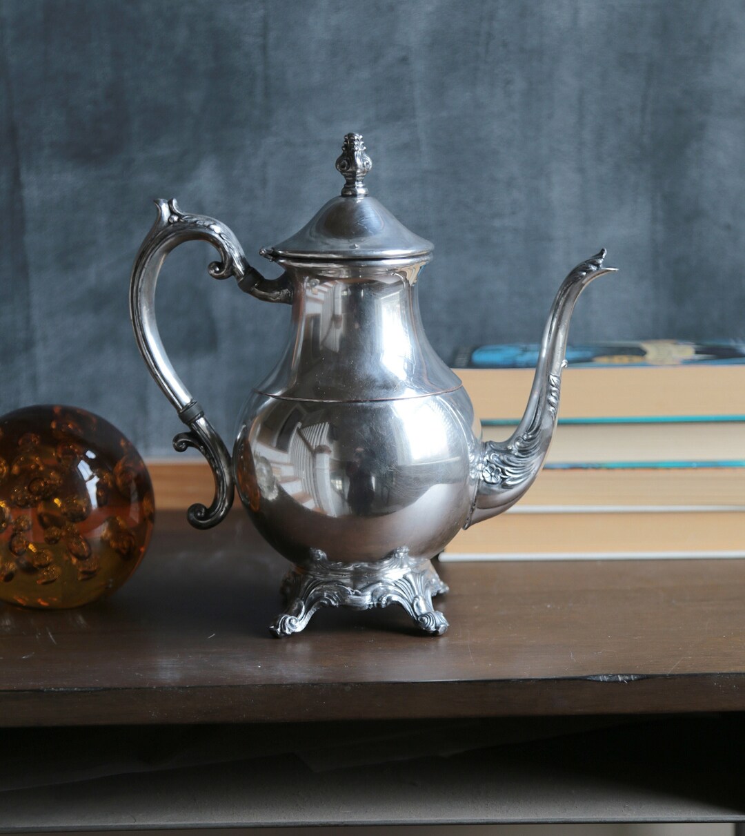 Vintage Silver Plated Teapot FB Rodgers 2391 Pot Belly Etsy