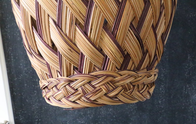 Vintage Wicker Basket Planter Holder Rattan Woven Two Etsy