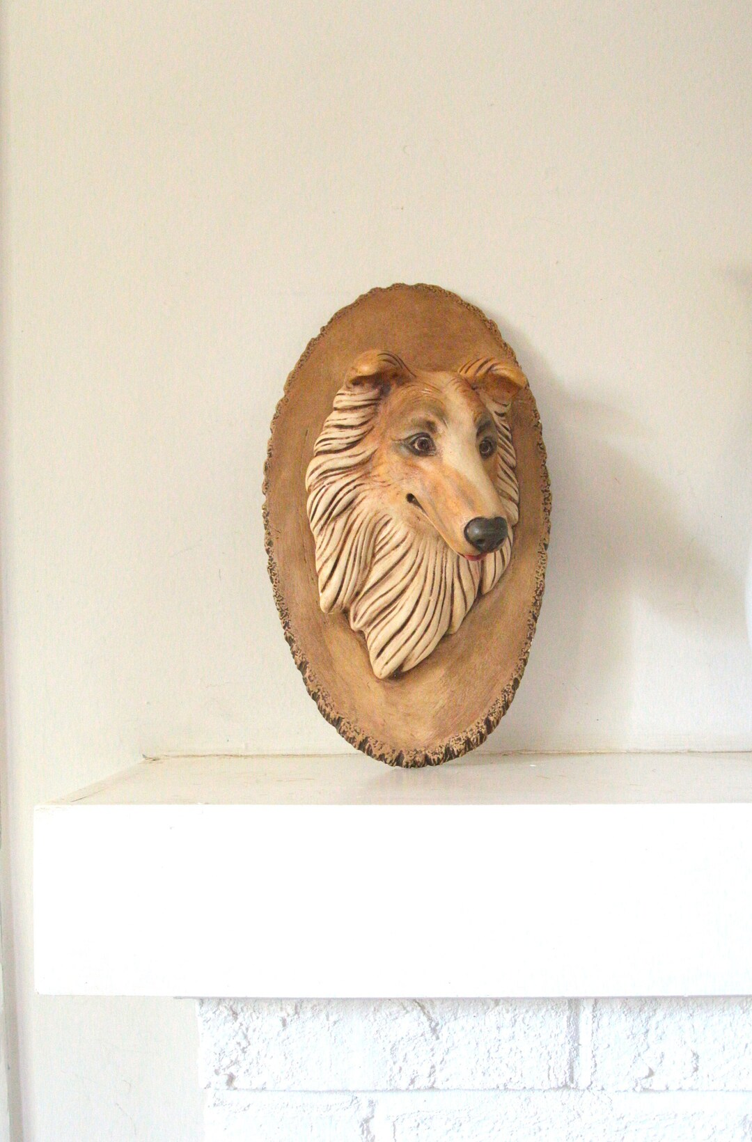 Vintage Dog Wall Art Oval Wall Plaque With Dog Portrait Etsy
