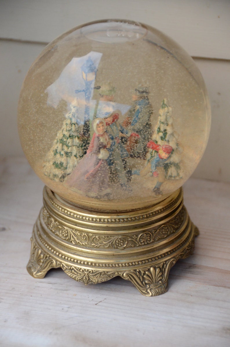Vintage holiday snow globe christmas decor franklin mint snowy Etsy