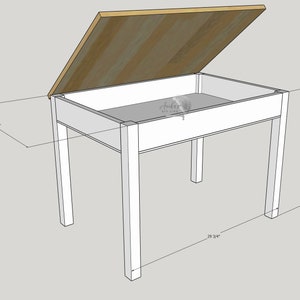 Easy Kids Desk With Storage and Chair -  PDF Printable Woodworking Plans