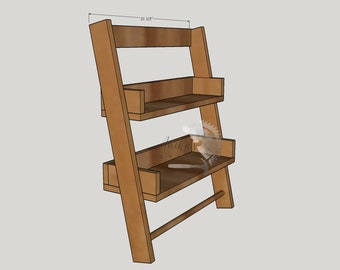 Floating Ladder Shelf - PDF Printable Woodworking Plans