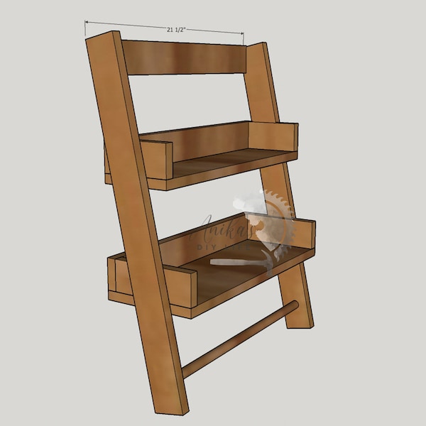 Floating Ladder Shelf - PDF Printable Woodworking Plans