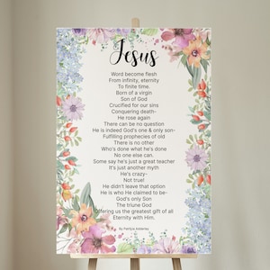 Jesus Easter Poem Christian, Original Christian Poetry, Easter Poetry Downloadable Print, Easter Poetry Christian Wall Art Poem Into Art
