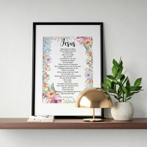 Jesus Easter Poem Christian, Original Christian Poetry, Easter Poetry Downloadable Print, Easter Poetry Christian Wall Art Poem Into Art