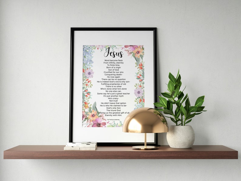 Jesus Easter Poem Christian, Original Christian Poetry, Easter Poetry Downloadable Print, Easter Poetry Christian Wall Art Poem Into Art