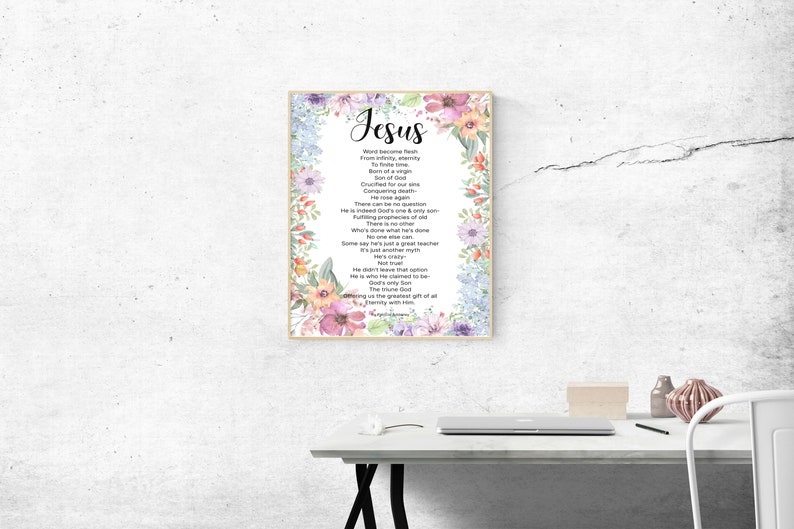 Jesus Easter Poem Christian, Original Christian Poetry, Easter Poetry Downloadable Print, Easter Poetry Christian Wall Art Poem Into Art