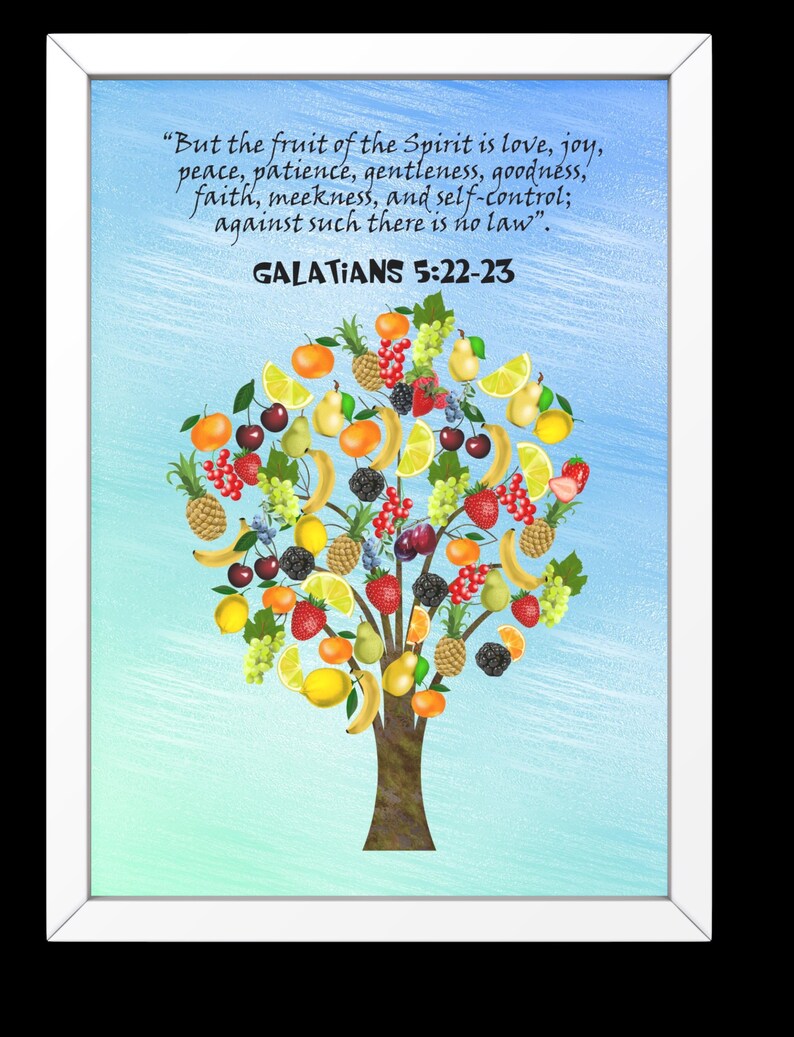 Fruit of the Spirit Wall Art Scriptural Bible Art Christianity Verse ...