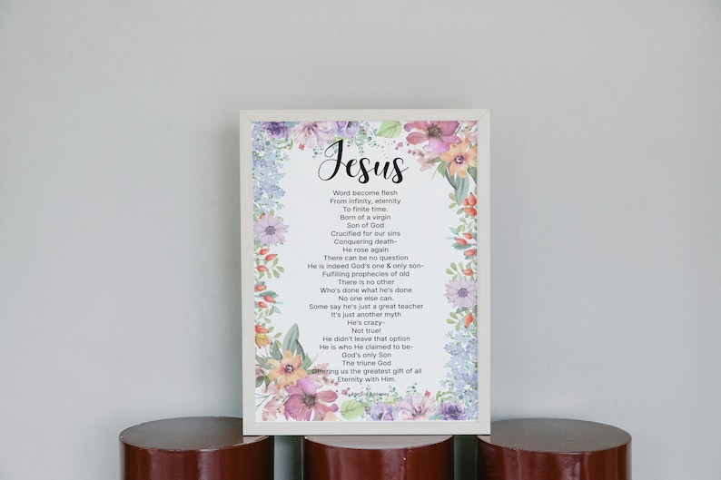 Jesus Easter Poem Christian, Original Christian Poetry, Easter Poetry Downloadable Print, Easter Poetry Christian Wall Art Poem Into Art