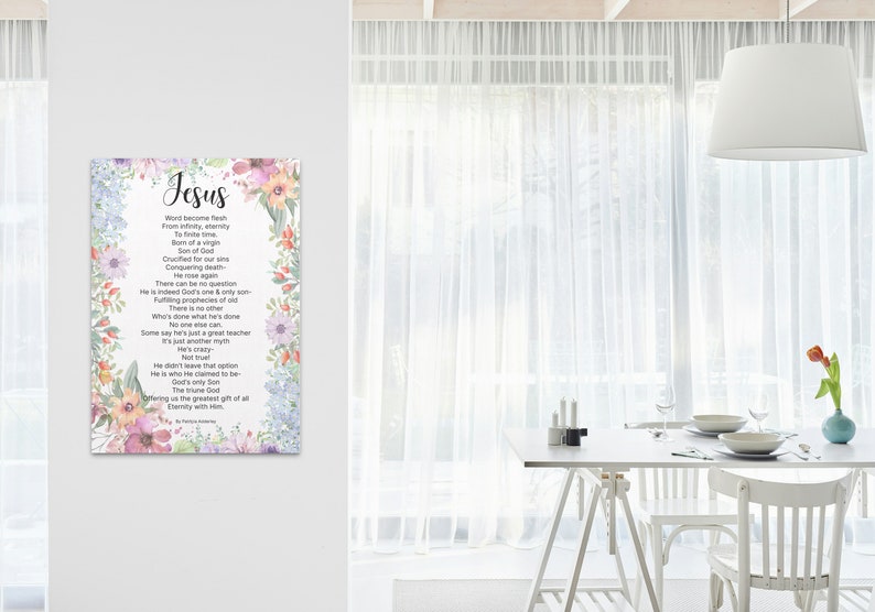 Jesus Easter Poem Christian, Original Christian Poetry, Easter Poetry Downloadable Print, Easter Poetry Christian Wall Art Poem Into Art