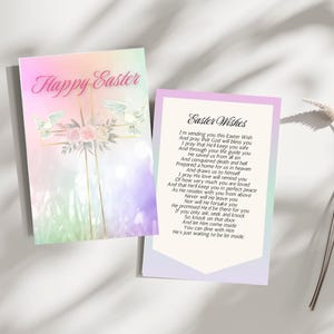 Ostern wünscht druckbare christliche Karte Ostern Gedicht Kunstvolle christliche Printables Jesus liebevoll treue Designs Ostern Christianity Card