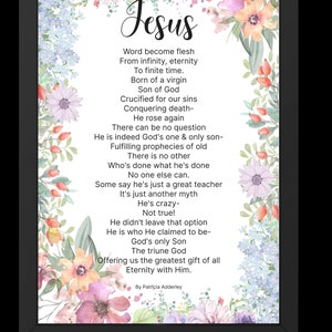 Jesus Easter Poem Christian, Original Christian Poetry, Easter Poetry Downloadable Print, Easter Poetry Christian Wall Art Poem Into Art