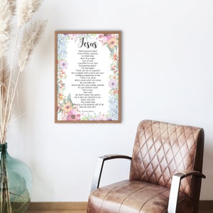 Jesus Easter Poem Christian, Original Christian Poetry, Easter Poetry Downloadable Print, Easter Poetry Christian Wall Art Poem Into Art