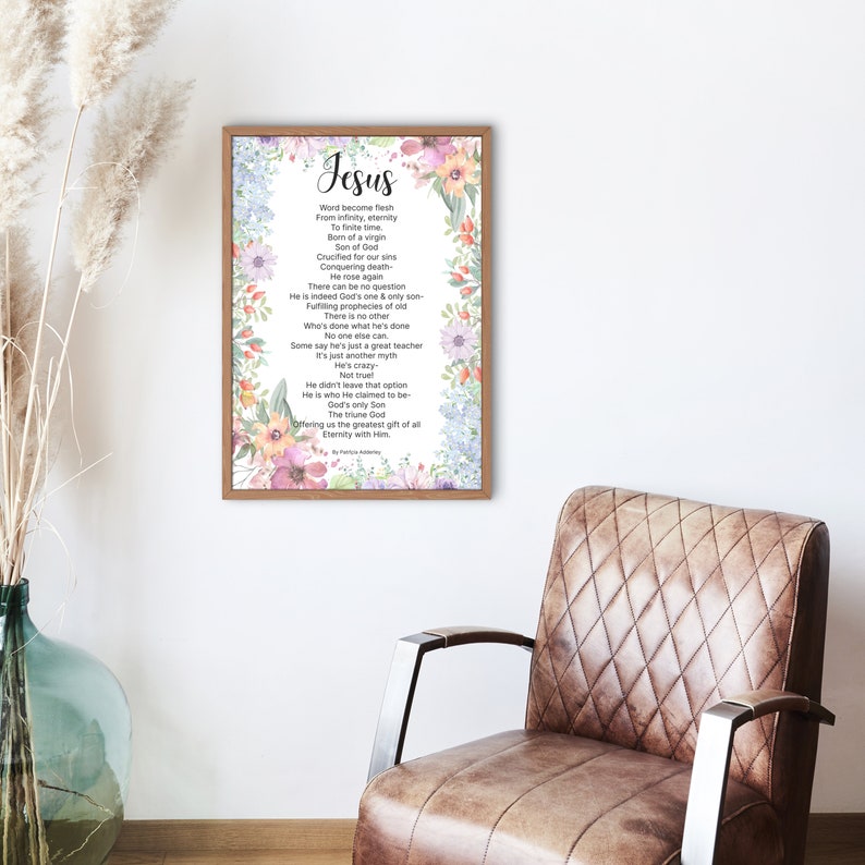 Jesus Easter Poem Christian, Original Christian Poetry, Easter Poetry Downloadable Print, Easter Poetry Christian Wall Art Poem Into Art