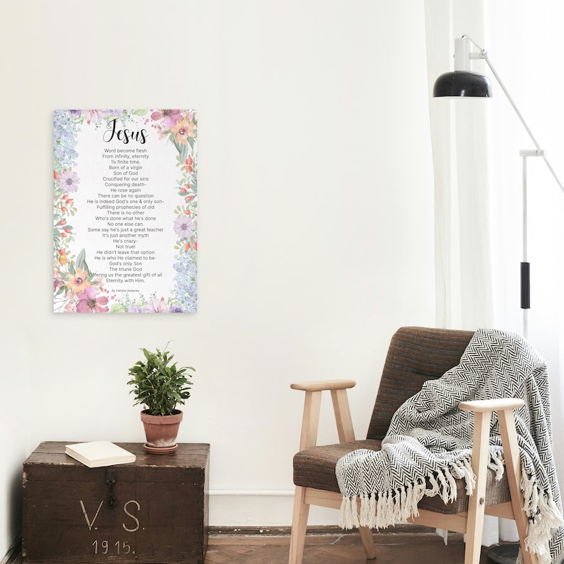 Jesus Easter Poem Christian, Original Christian Poetry, Easter Poetry Downloadable Print, Easter Poetry Christian Wall Art Poem Into Art