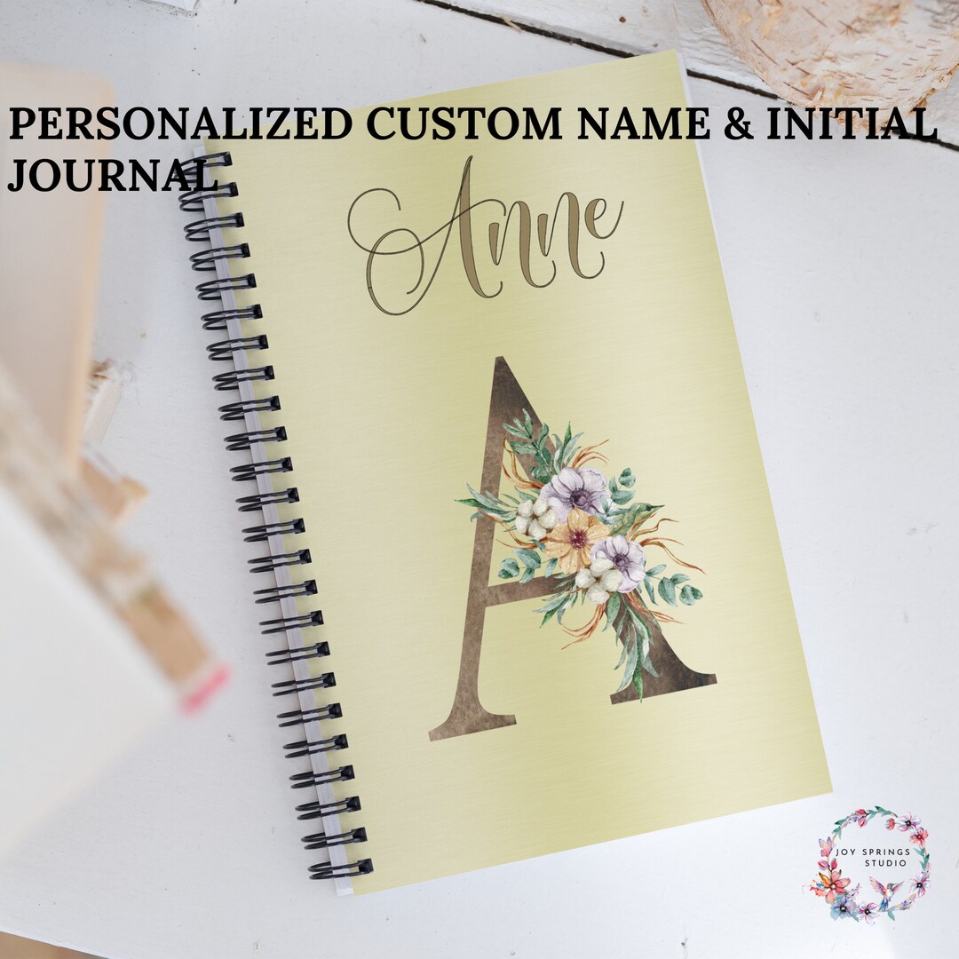 ELEGANT FLOWERED MONOGRAM Spiral Notebook Customer Personal Gift ...