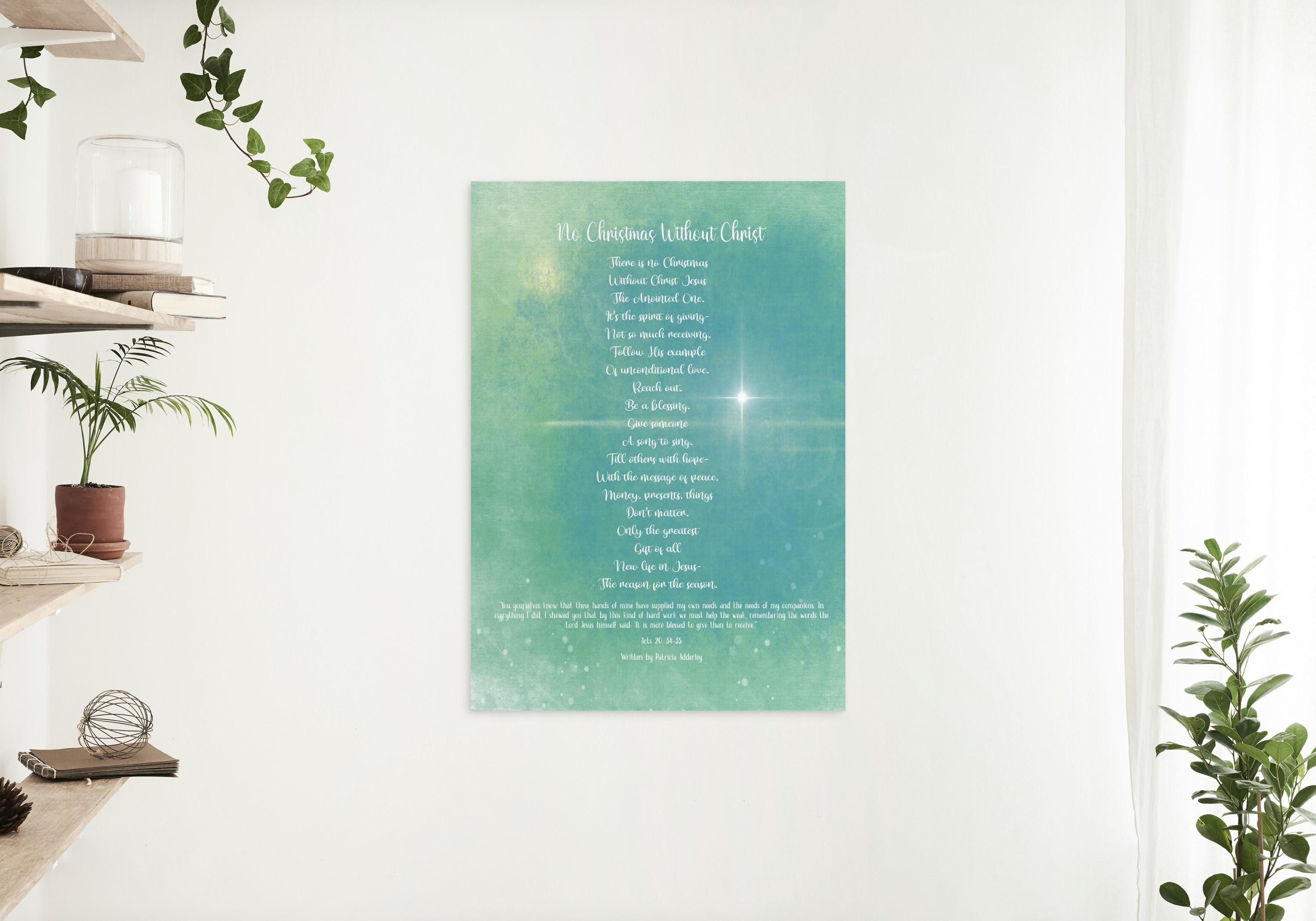 No Christmas Without Christ Cozy Christmas Wall Art Printful Artful ...