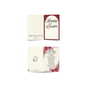 Tarjeta de Pascua cristiana La Rosa Mensajes religiosos sobre el amor de Dios Tarjeta de Pascua Cruz cristiana Tumba Cristianismo de Pascua Tarjeta de la cruz de Pascua