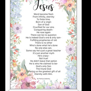 Jesus Easter Poem Christian, Original Christian Poetry, Easter Poetry Downloadable Print, Easter Poetry Christian Wall Art Poem Into Art
