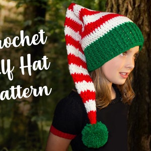 Christmas Crochet Elf Hat Pattern, Crochet Pattern for Christmas, Elf Stocking Hat Pattern, Long Tail Elf Hat, Crochet Photo Prop