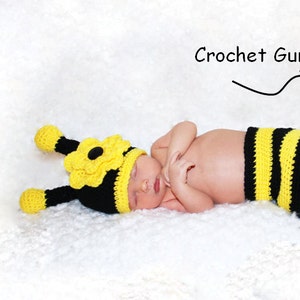 Crochet Pattern - Crochet Baby Hat - Diaper Cover Pattern - Bumble Bee Pattern - Baby Photo Prop - Instant Download