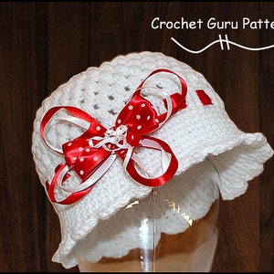 Crochet Hat Pattern - Cloche Hat - Crochet Pattern - 1920's Flapper Hat - 5 Sizes - Baby to Adult - Instant Download