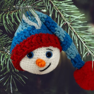 Crochet Snowman Ornament Pattern - Crochet Guru PDF Pattern - Amigurumi Christmas Tree - Christmas Decor