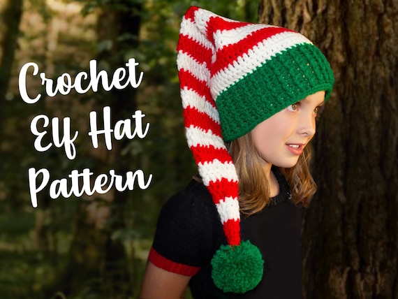 Christmas Crochet Elf Hat Pattern: Long Tail Stocking Cap, All