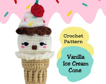 Patron de cornet de crème glacée au crochet : Amigurumi Play Food (Patron PDF)