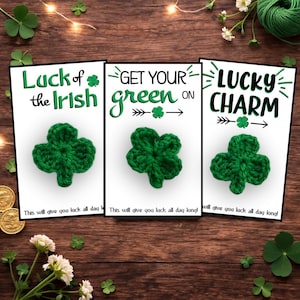 Crochet Shamrock Pattern: St. Patrick's Day Clover with Charm Cards (PDF Digital Download)